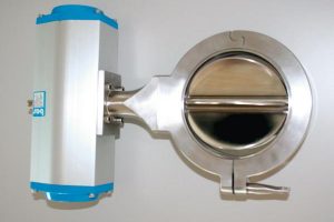 Dosierklappe mit bewegten Fächern Dosing valve with moving pockets