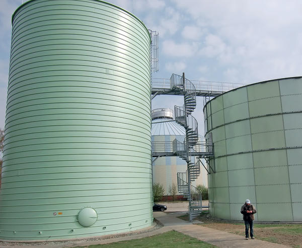 Zweiteiliges Biogasspeichersystem