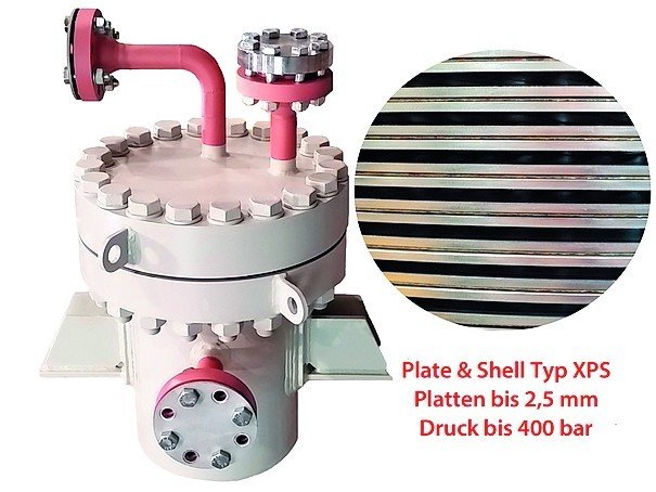 Plate & Shell-Wärmeübertrager bis 400 bar