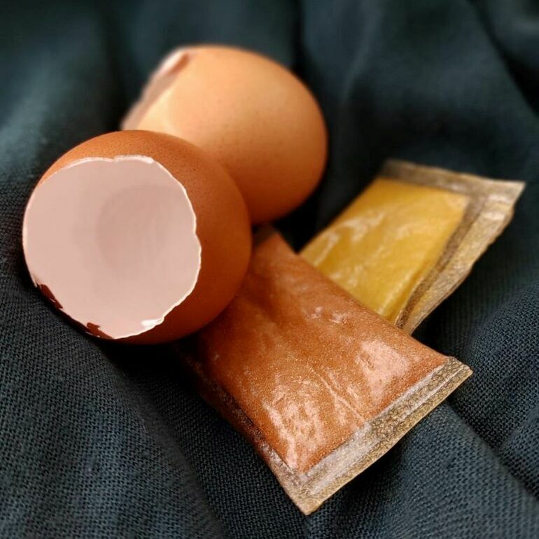 Essbare Verpackung aus Eierschalen