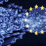 European_Union_Data_Protection_(GDPR)_bits_and_bytes_in_glowing_stream_with_EU_stars