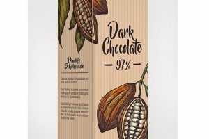 Schwebende Schokoladenverpackung